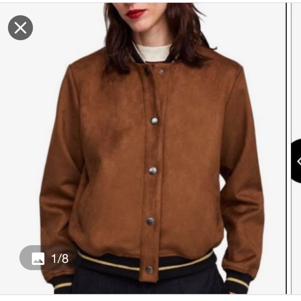 Brown Zara bomber jacker.